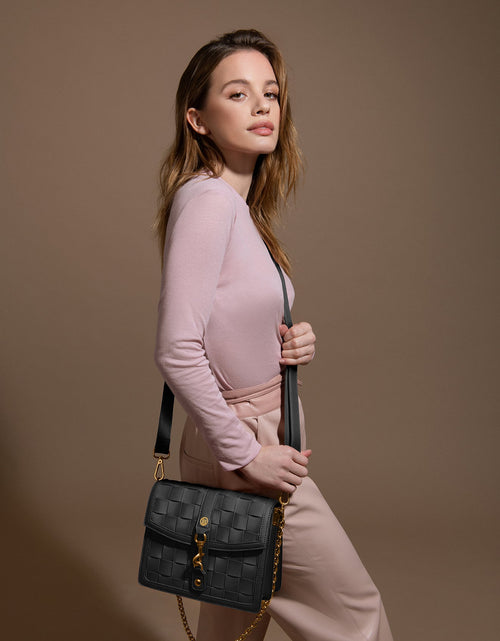 Load image into Gallery viewer, Daisy Black Vegan Shoulder &amp; Crossbody Bag
