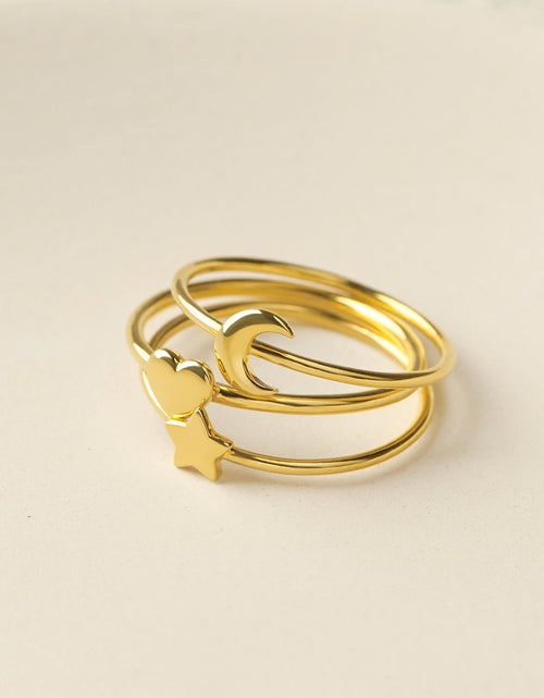 Load image into Gallery viewer, Minimalist Heart Gold Ring Silver Dainty Ring
