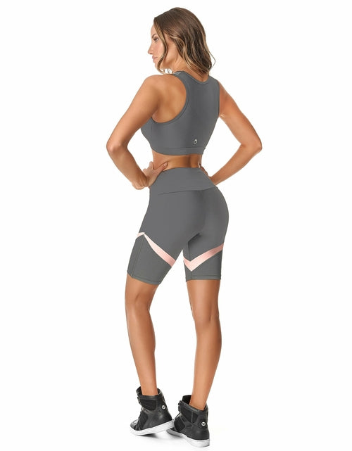 Load image into Gallery viewer, Calle Ocho Women Grey Biker Shorts
