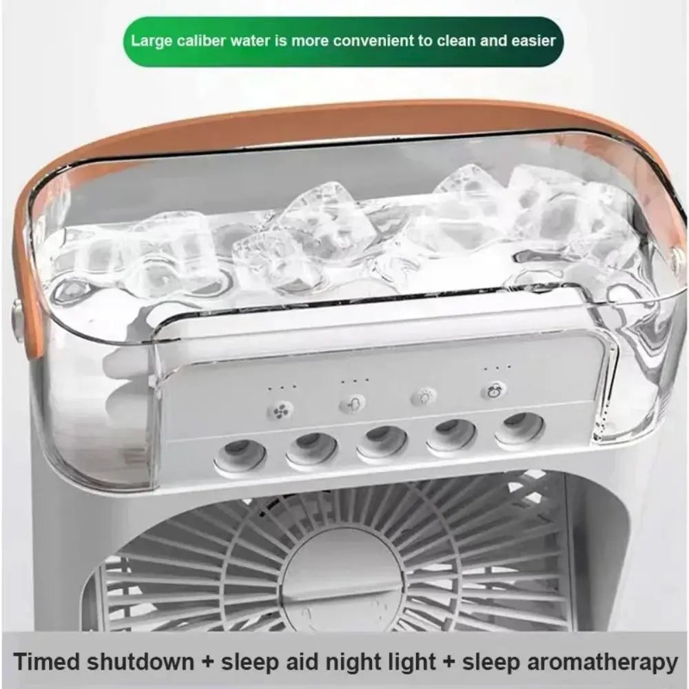 Portable 3 In 1 Fan AIr Conditioner Household Small Air Cooler LED