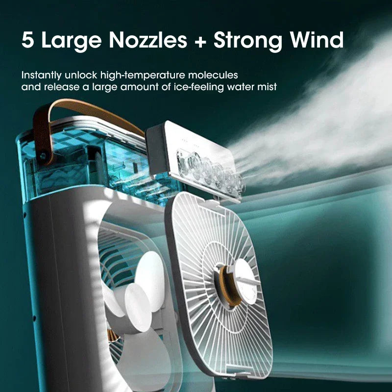 3 In 1 Portable Humidifier Fan Air Conditioners USB Electric Fan LED