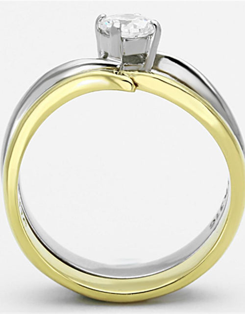 Load image into Gallery viewer, TK1092 - Two-Tone IP Gold (Ion Plating) Stainless Steel Ring with AAA
