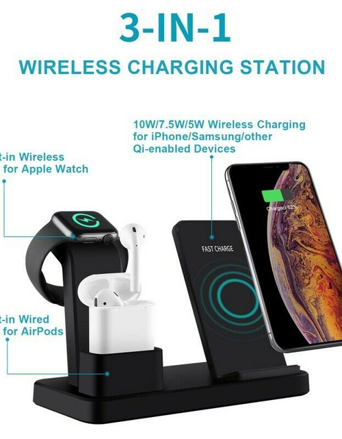 Load image into Gallery viewer, 3-in-1 Fast Wireless Chargers Charging Pad for Mobile Phone/iWatch
