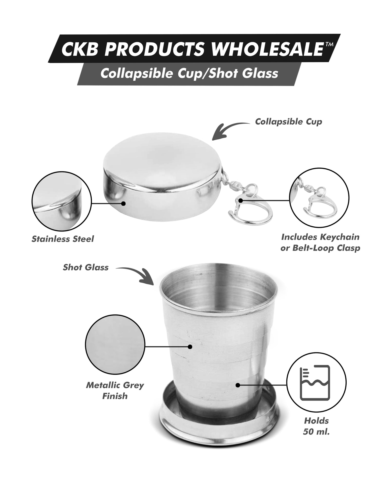 Stainless Steel Collapsible Cup