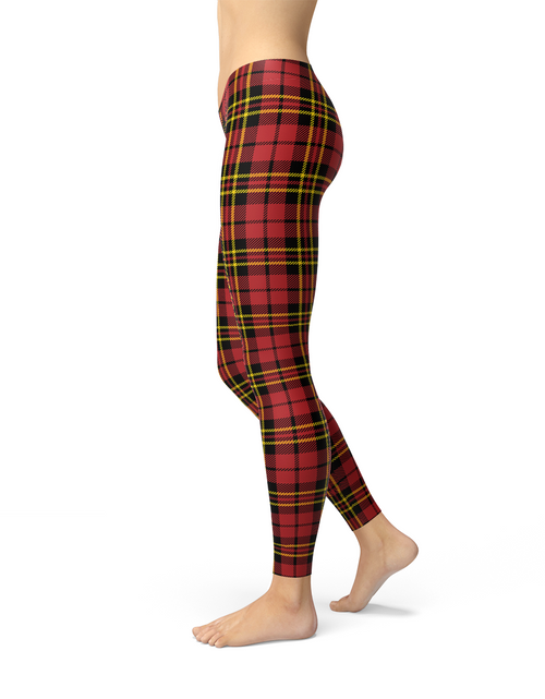 Load image into Gallery viewer, Womens Red Plaid Tartan Leggings
