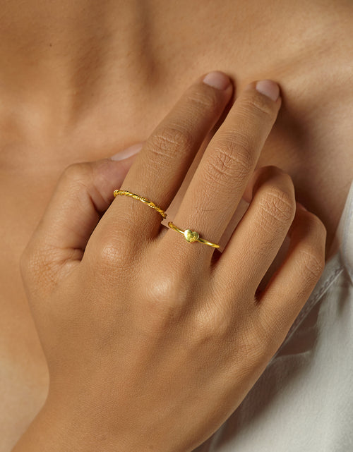 Load image into Gallery viewer, Minimalist Heart Gold Ring Silver Dainty Ring
