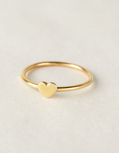 Load image into Gallery viewer, Minimalist Heart Gold Ring Silver Dainty Ring
