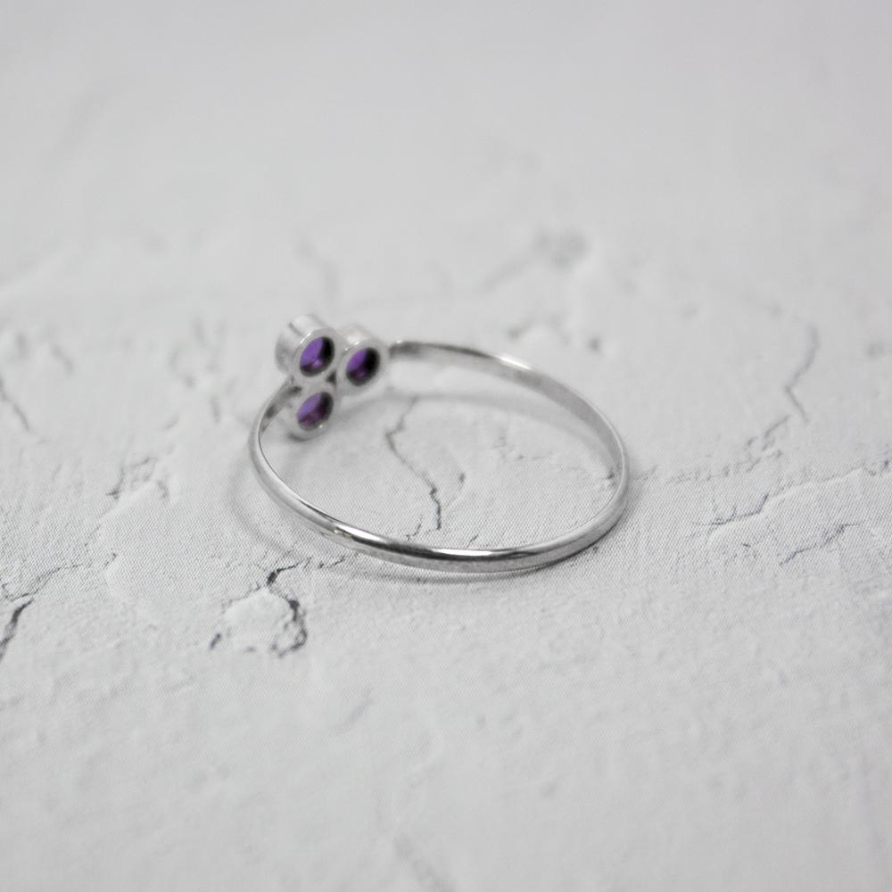 Amethyst Cluster Sterling Silver Ring