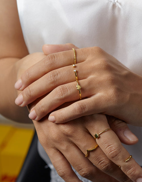 Load image into Gallery viewer, Minimalist Heart Gold Ring Silver Dainty Ring
